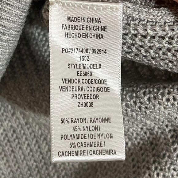 Ella Moss Gray Long Sleeve Knit Sweater With Intricate Pattern Textured Design S - Picture 6 of 9